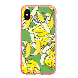 Чехол iPhone XS Max матовый Banana pattern Summer Food, цвет: 3D-баблгам