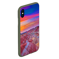 Чехол iPhone XS Max матовый Краски природы Горы Neon Китай, цвет: 3D-темно-зеленый — фото 2