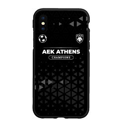 Чехол iPhone XS Max матовый AEK Athens Форма Чемпионов, цвет: 3D-черный