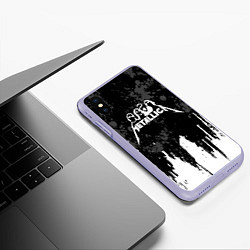 Чехол iPhone XS Max матовый Metallica музыканты, цвет: 3D-светло-сиреневый — фото 2