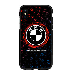 Чехол iPhone XS Max матовый BMW Капли Дождя, цвет: 3D-черный