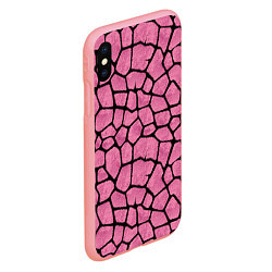 Чехол iPhone XS Max матовый Шерсть розового жирафа, цвет: 3D-баблгам — фото 2