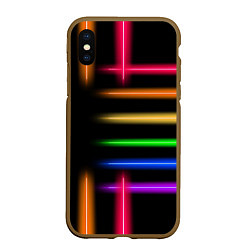 Чехол iPhone XS Max матовый Неоновое свечение Minimalism Neon, цвет: 3D-коричневый