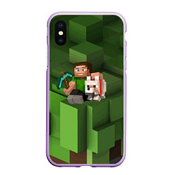 Чехол iPhone XS Max матовый Minecraft Heroes Video game, цвет: 3D-сиреневый