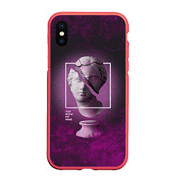 Чехол iPhone XS Max матовый Vaporwave Statue You Blew My Mind, цвет: 3D-красный