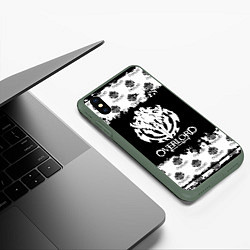 Чехол iPhone XS Max матовый Overlord паттерн, цвет: 3D-темно-зеленый — фото 2