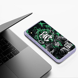 Чехол iPhone XS Max матовый Большой братан, цвет: 3D-светло-сиреневый — фото 2