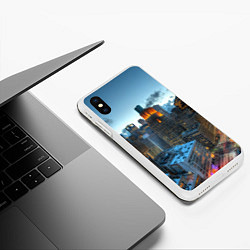 Чехол iPhone XS Max матовый Городские будни, цвет: 3D-белый — фото 2