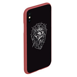 Чехол iPhone XS Max матовый Dark mask, цвет: 3D-красный — фото 2