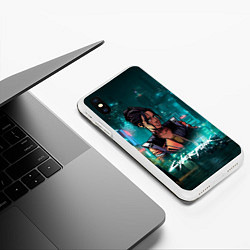 Чехол iPhone XS Max матовый Нарисованная Панам, цвет: 3D-белый — фото 2