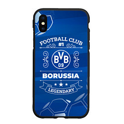 Чехол iPhone XS Max матовый Borussia FC 1, цвет: 3D-черный