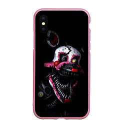 Чехол iPhone XS Max матовый Twisted Bonnie, цвет: 3D-розовый