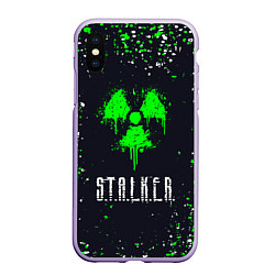 Чехол iPhone XS Max матовый Stalker сталкер брызги, цвет: 3D-светло-сиреневый