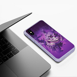 Чехол iPhone XS Max матовый Пять ночей у Фредди-забавный Бонни, цвет: 3D-светло-сиреневый — фото 2