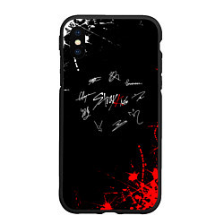 Чехол iPhone XS Max матовый Stray kids Автографы, цвет: 3D-черный