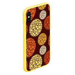 Чехол iPhone XS Max матовый ТЕКСТУРА МОЛЕКУЛ, цвет: 3D-желтый — фото 2