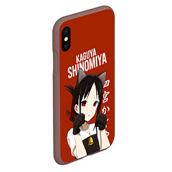 Чехол iPhone XS Max матовый Госпожа Кагуя Kaguya Shinomiya В любви как на войн, цвет: 3D-коричневый — фото 2