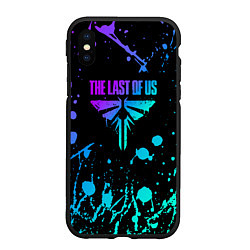 Чехол iPhone XS Max матовый The last of us брызги в неоновом окрккасе, цвет: 3D-черный