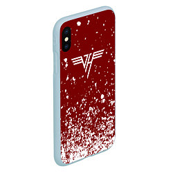 Чехол iPhone XS Max матовый Van Halen Logo Ван Хален белые брызги, цвет: 3D-голубой — фото 2