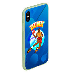 Чехол iPhone XS Max матовый Dunk баскетболист, цвет: 3D-салатовый — фото 2