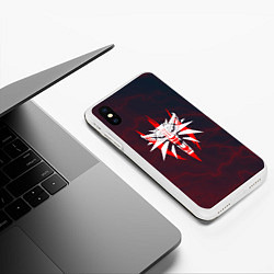 Чехол iPhone XS Max матовый THE WITCHER КОГОТЬ МОЛНИИ, цвет: 3D-белый — фото 2