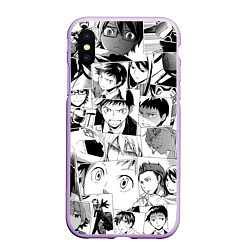 Чехол iPhone XS Max матовый Durarara pattern, цвет: 3D-сиреневый