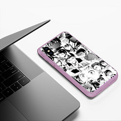 Чехол iPhone XS Max матовый Durarara pattern, цвет: 3D-сиреневый — фото 2