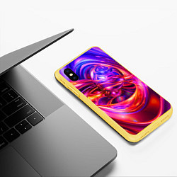 Чехол iPhone XS Max матовый Abstract color neon composition Абстрактная неонов, цвет: 3D-желтый — фото 2