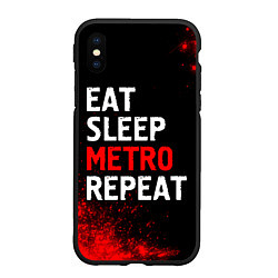 Чехол iPhone XS Max матовый Eat Sleep Metro Repeat Арт, цвет: 3D-черный