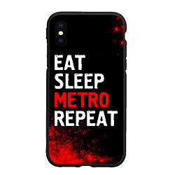 Чехол iPhone XS Max матовый Eat Sleep Metro Repeat Арт