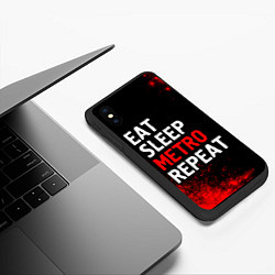 Чехол iPhone XS Max матовый Eat Sleep Metro Repeat Арт, цвет: 3D-черный — фото 2