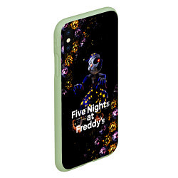 Чехол iPhone XS Max матовый Five Nights at Freddys Луна паттерн, цвет: 3D-салатовый — фото 2