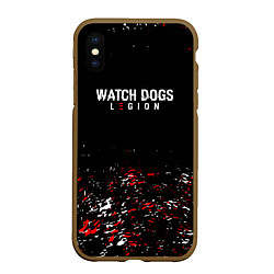 Чехол iPhone XS Max матовый Watch Dogs 2 Брызги красок, цвет: 3D-коричневый