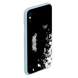 Чехол iPhone XS Max матовый Velial squad паттерн рук, цвет: 3D-голубой — фото 2