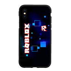 Чехол iPhone XS Max матовый ROBLOX неоновые кубики, цвет: 3D-черный