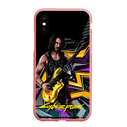 Чехол iPhone XS Max матовый Johnny Cyberpunk2077, цвет: 3D-баблгам