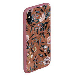 Чехол iPhone XS Max матовый Цветы Сад Кирпичного Цвета, цвет: 3D-малиновый — фото 2