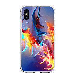 Чехол iPhone XS Max матовый Замерзшее пламя, цвет: 3D-белый