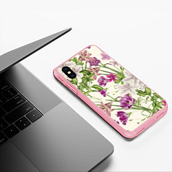 Чехол iPhone XS Max матовый Цветы Розового Цвета, цвет: 3D-баблгам — фото 2