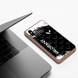 Чехол iPhone XS Max матовый Valorant ВАЛОРАНТ паттерн, цвет: 3D-коричневый — фото 2