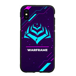 Чехол iPhone XS Max матовый Warframe Gaming Neon, цвет: 3D-черный