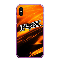 Чехол iPhone XS Max матовый FOX RACING - ФОКС СИЯНИЕ, цвет: 3D-фиолетовый