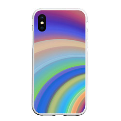 Чехол iPhone XS Max матовый Все цвета радуги, цвет: 3D-белый