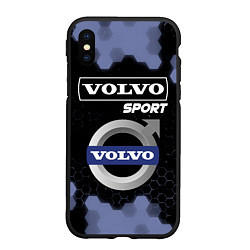 Чехол iPhone XS Max матовый VOLVO Sport Соты, цвет: 3D-черный