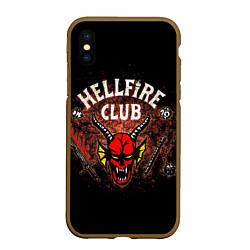 Чехол iPhone XS Max матовый Hellfire club, цвет: 3D-коричневый