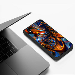 Чехол iPhone XS Max матовый Объёмная футуристическая композиция Абстракция Vol, цвет: 3D-черный — фото 2