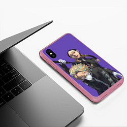 Чехол iPhone XS Max матовый Ран и Риндо, цвет: 3D-малиновый — фото 2
