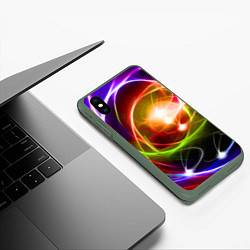 Чехол iPhone XS Max матовый Галактическое звёздное пространство Galactic Star, цвет: 3D-темно-зеленый — фото 2