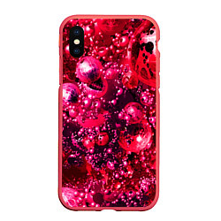 Чехол iPhone XS Max матовый ВОЗДУШНО КРАСНЫЕ ШАРЫ, цвет: 3D-красный