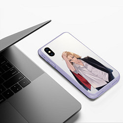 Чехол iPhone XS Max матовый Мандзиро Сано art, цвет: 3D-светло-сиреневый — фото 2